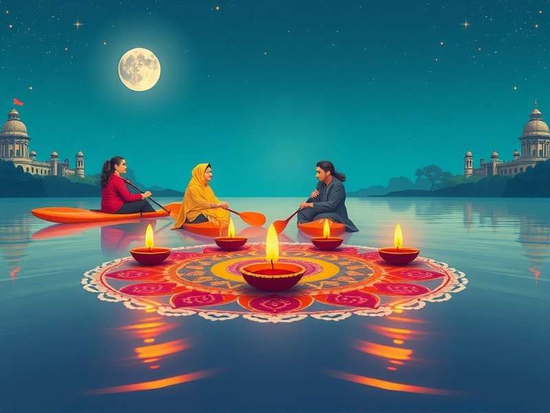 Paddle Pioneer Diwali event with rangoli, diyas, and festive paddles