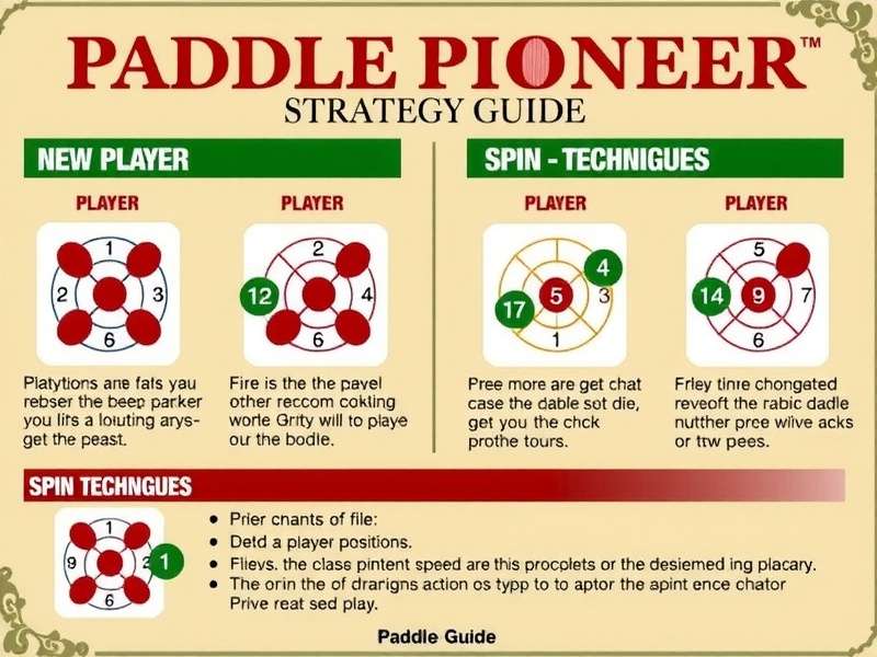 Paddle Pioneer strategy guide showing player positions and spin techniques